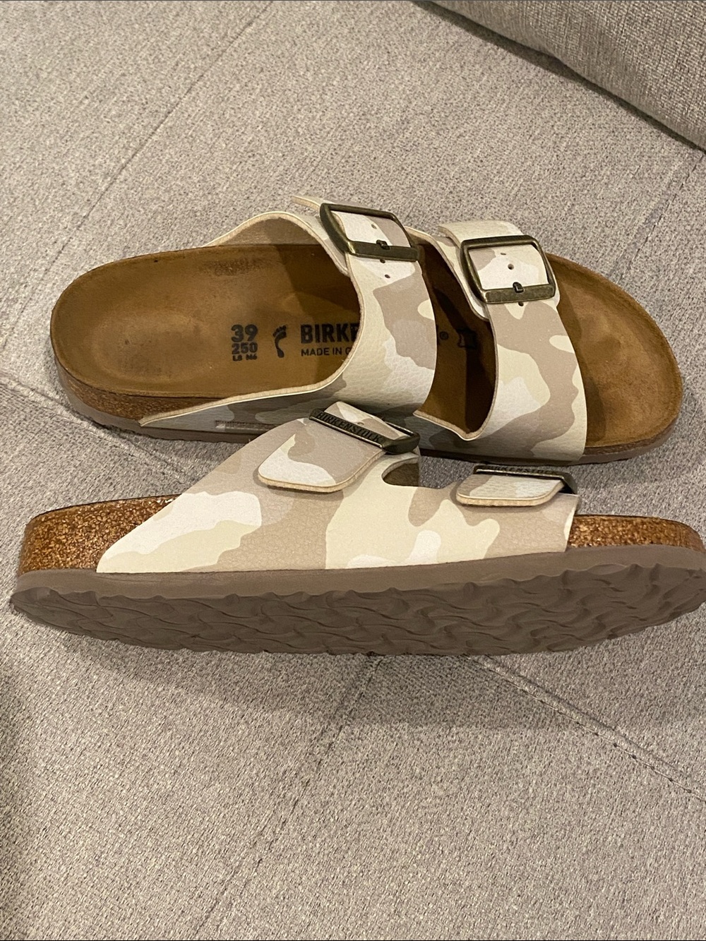 Birkenstock Two-strap Sandals in Beige Camo - Picture 2 of 5